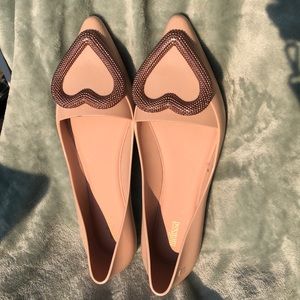 Melissa Women’s Pointy Heart Flat - Rose Size 10